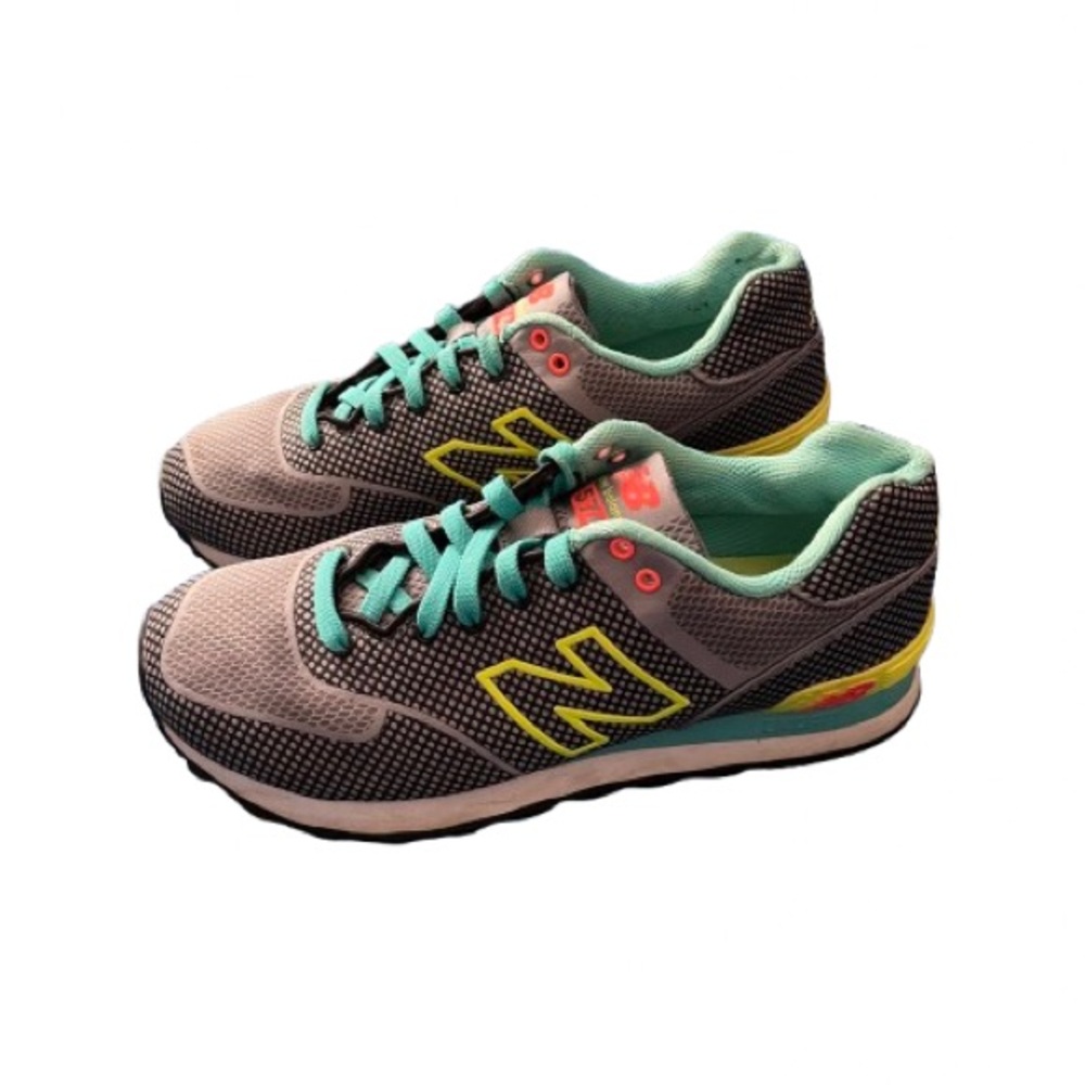 New Balance Aqua and Gray 574 Elite Athletic Shoes